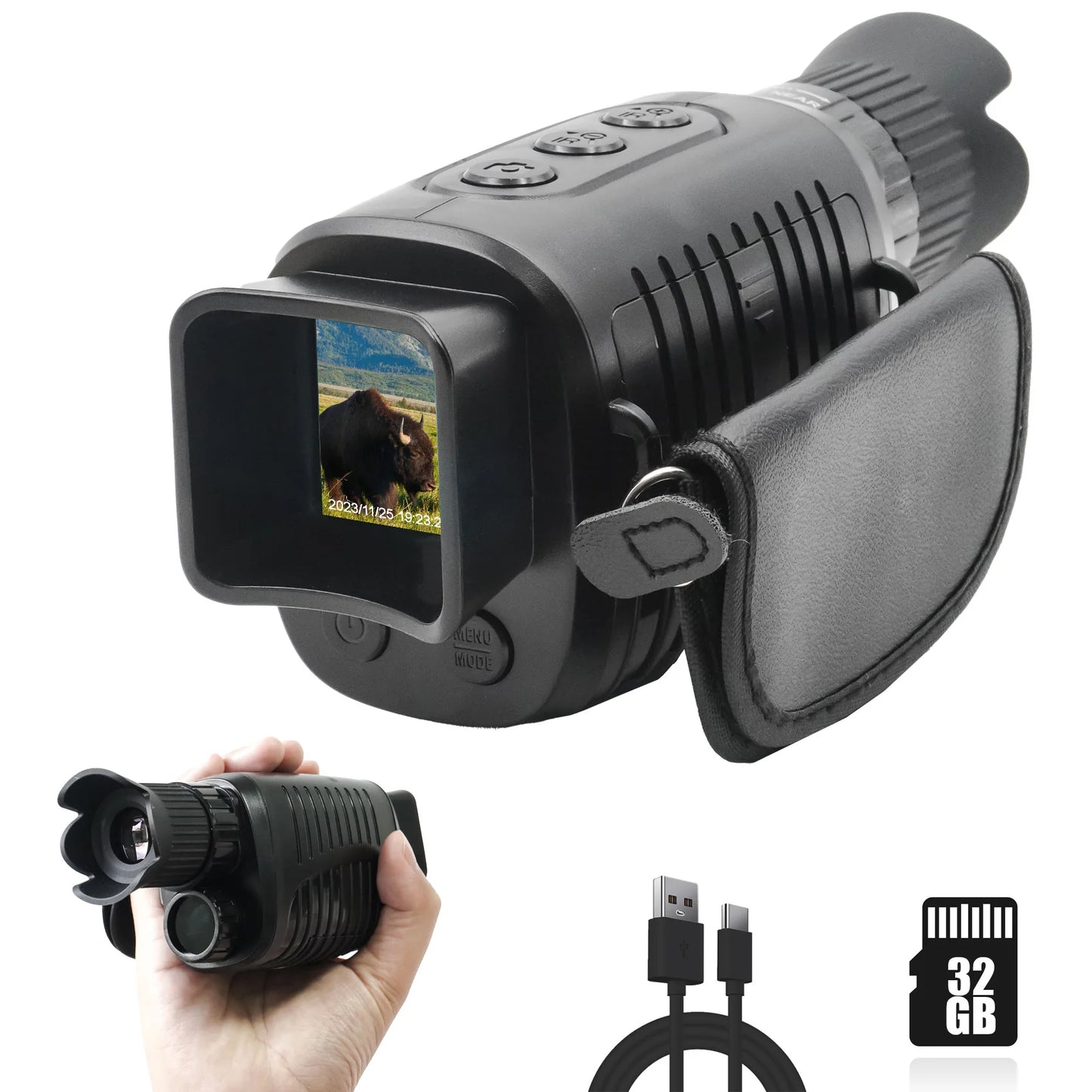 Night Vision Monocular, 1080p Infrared Monocular for 100% Darkness