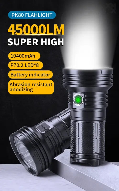 Flashlights High Lumens LED Rechargeable 25,000 Lumen 的副本 - Black