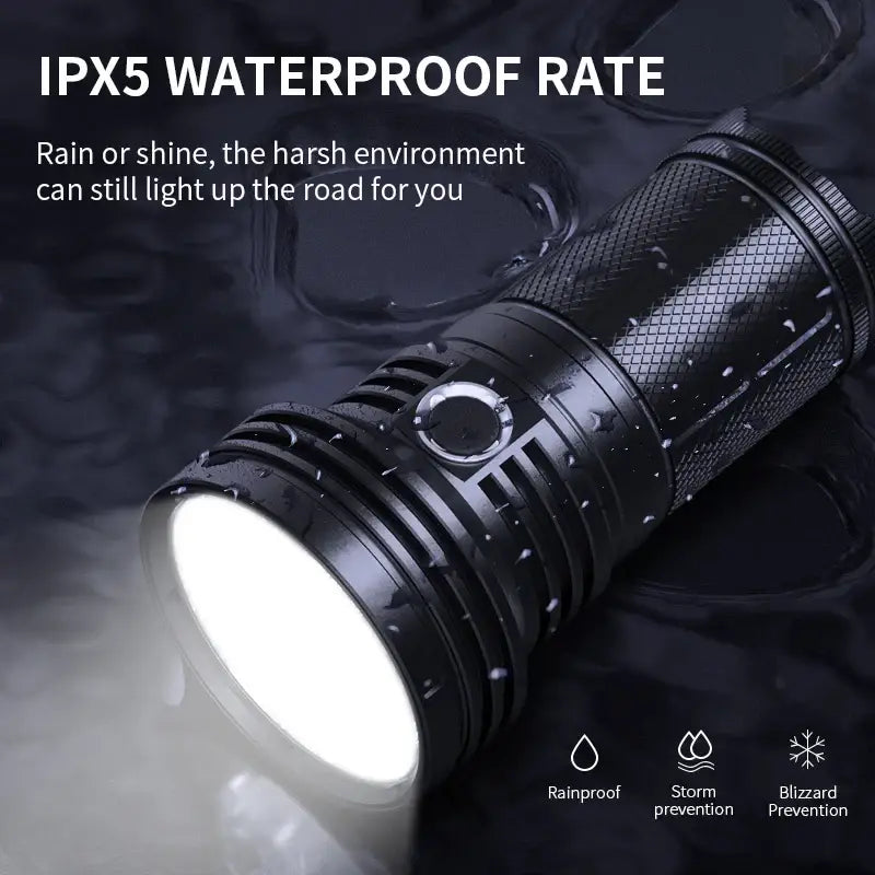 45000LM LED Flashlight USB-C Rechargeable LED Strong Lamp Multitool - 手电筒