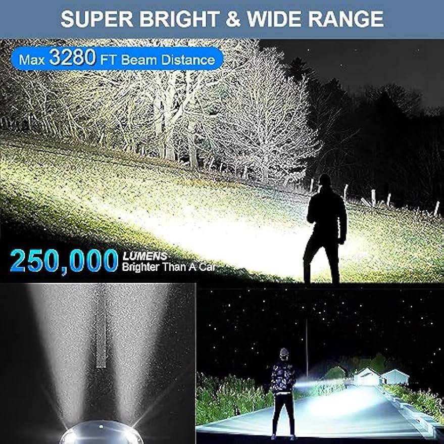 Flashlights High Lumens LED Rechargeable, 25,000 Lumen - TOP BOOST TOYS