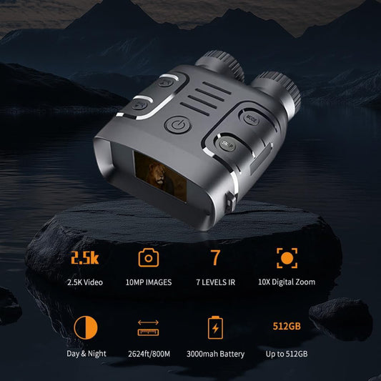 Night Vision Goggles,Night Vision Binoculars for Adults with 2* Rechargeable Batteries,7-Level Infrared & 10X Zoom