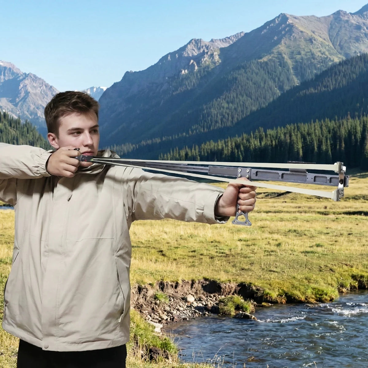 GS281 Aluminum Alloy Slingshot Rifle Precision with Sight