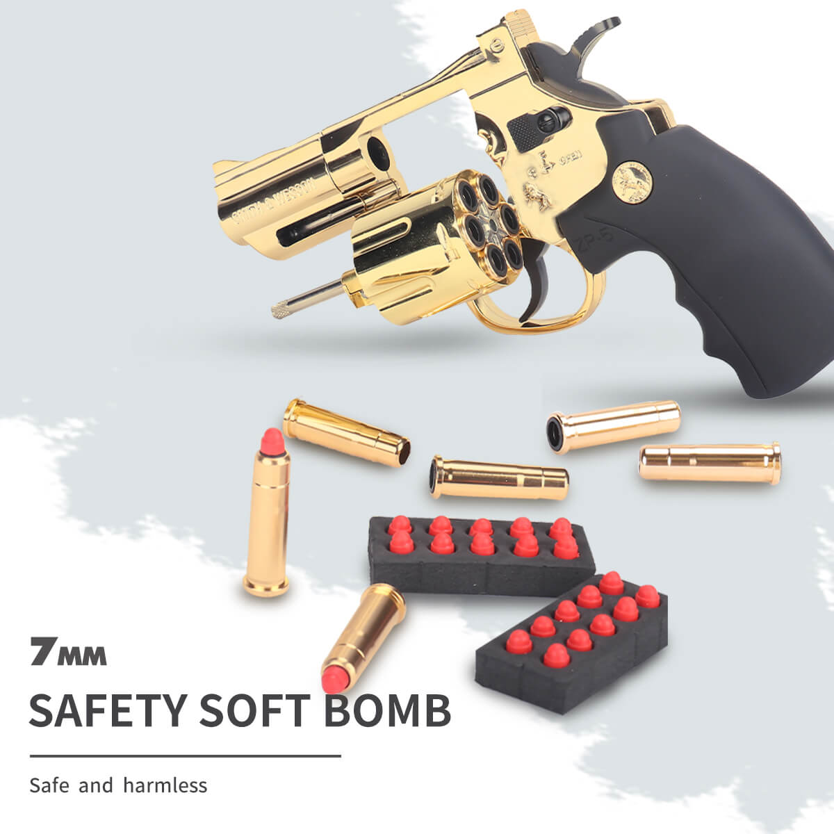 Zp5 Metal Revolver Soft Bullet Gel Blaster