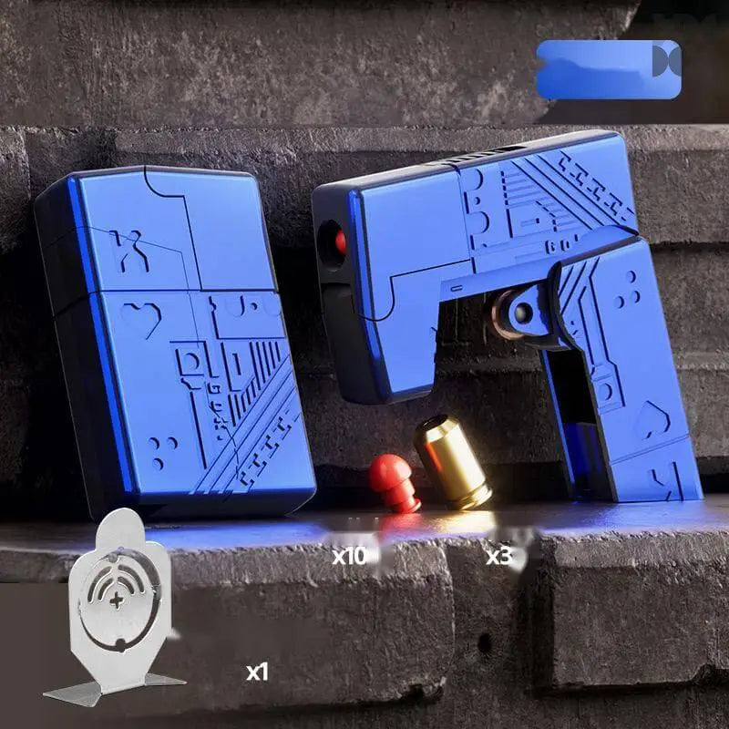 Agent Fire Folding Metal Lighter Toy Gun Dart Blatser - Blue
