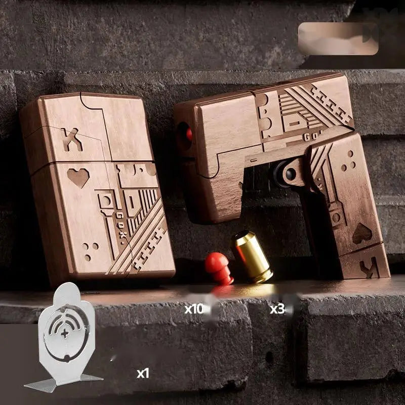 Agent Fire Folding Metal Lighter Toy Gun Dart Blatser - Bronze