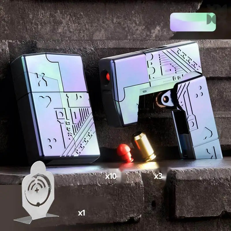 Agent Fire Folding Metal Lighter Toy Gun Dart Blatser - Colorful