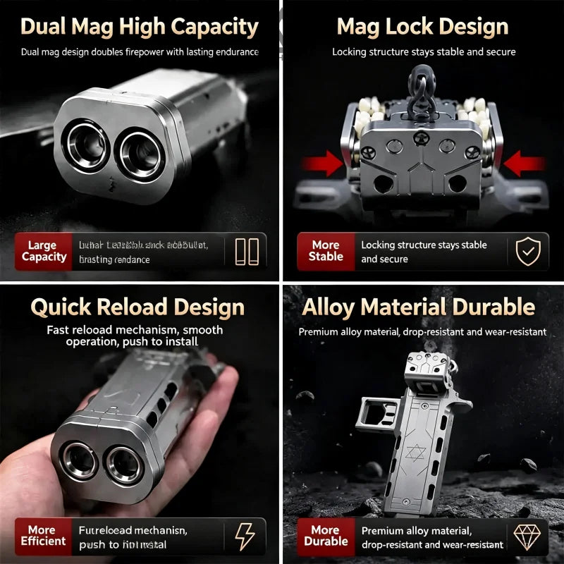 GS272 V5 Semi-auto Reloading Slingshot Double Magazine 22 Shots Steel balls