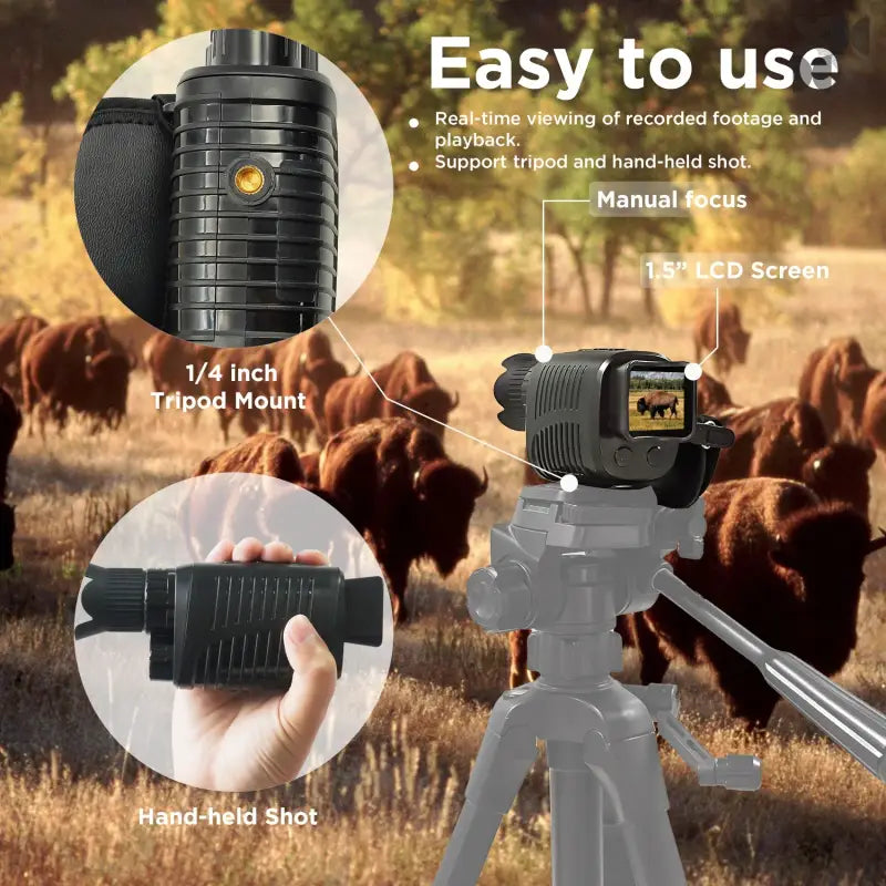 Night Vision Monocular 1080p Infrared Monocular for 100% Darkness