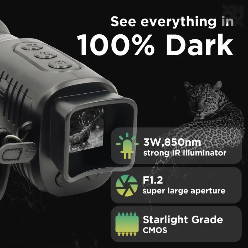 Night Vision Monocular 1080p Infrared Monocular for 100% Darkness