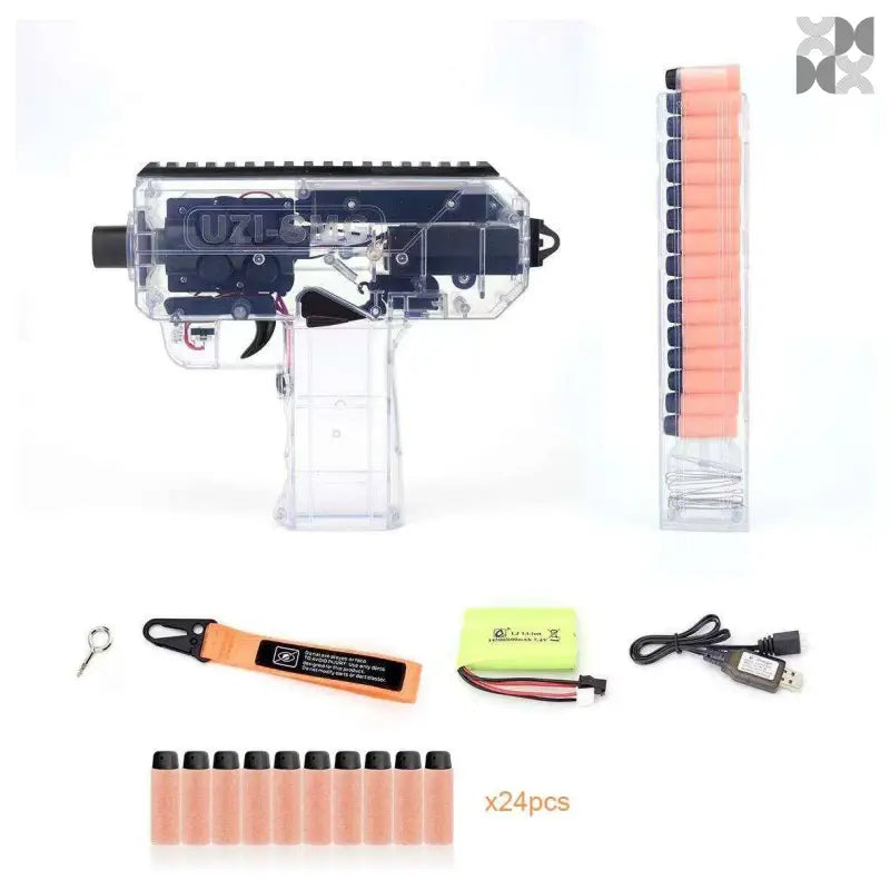 Plastic Toys Gun UZI Electric Burst Shooting Darts Bullets Game Boy Toy - BOOST TOYS