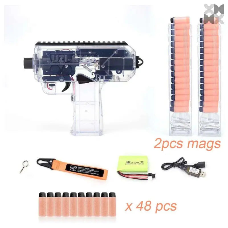 Plastic Toys Gun UZI Electric Burst Shooting Darts Bullets Game Boy Toy - BOOST TOYS