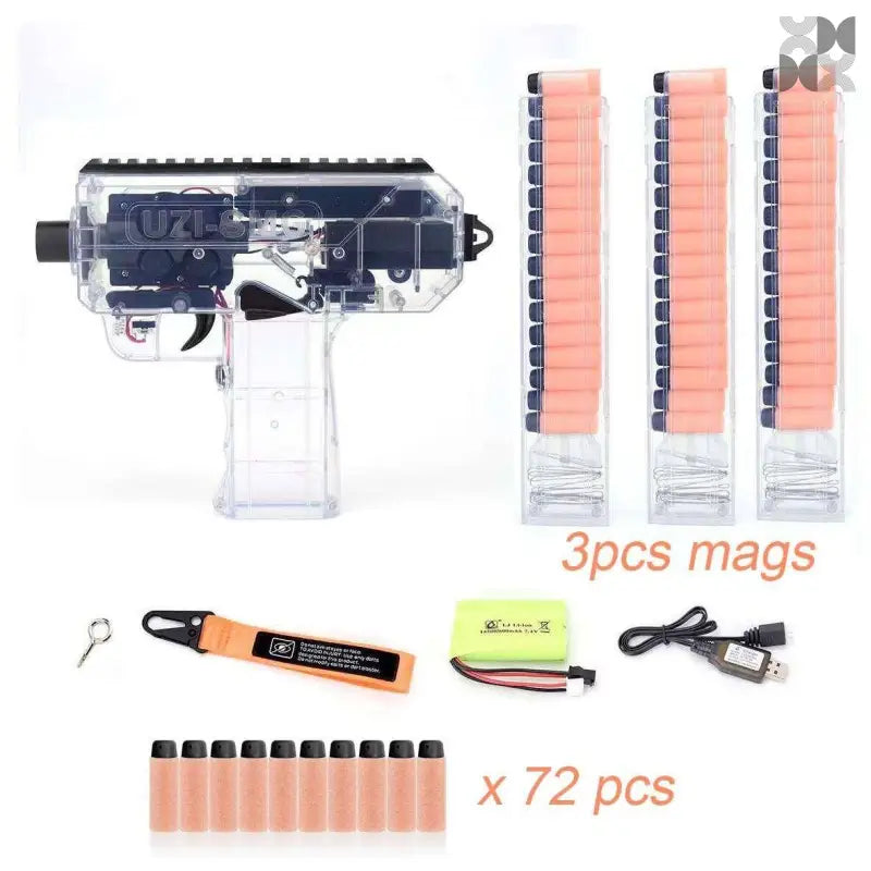 Plastic Toys Gun UZI Electric Burst Shooting Darts Bullets Game Boy Toy - BOOST TOYS
