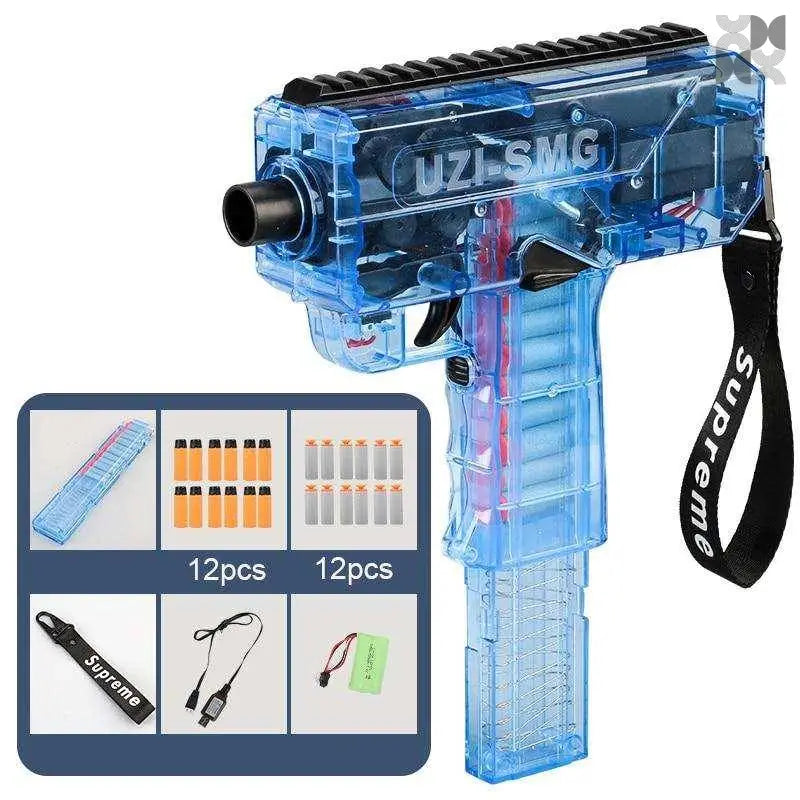 Plastic Toys Gun UZI Electric Burst Shooting Darts Bullets Game Boy Toy - BOOST TOYS