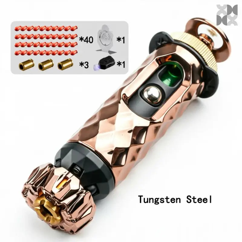 TB08 100% Metal Cyber Gun Toy Stress Relieving Toy Fidget Toy EDC Stress Reliever with Shell Ejection - Dark Gold
