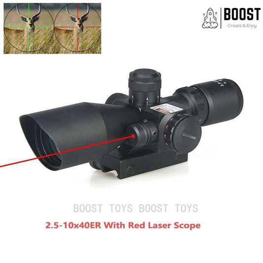 S05- 2.5-10x40ER Aluminum Scope With Red Laser - TOP BOOST TOYS